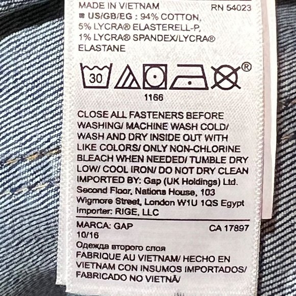 NWT GAP Girls Midi Denim Shorts Sz 16 Medium Wash Rips #533561 - Picture 6 of 6